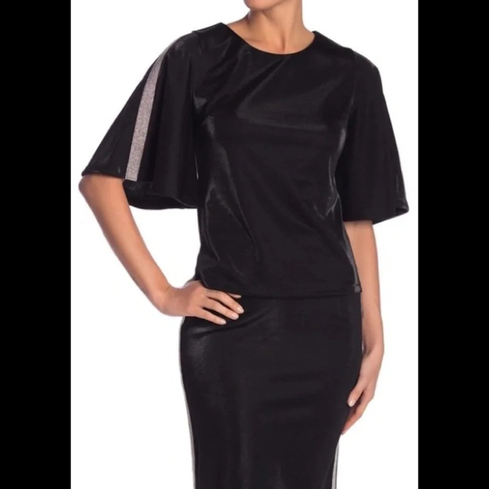 Gracia Embellished Short Bell Sleeve Blouse